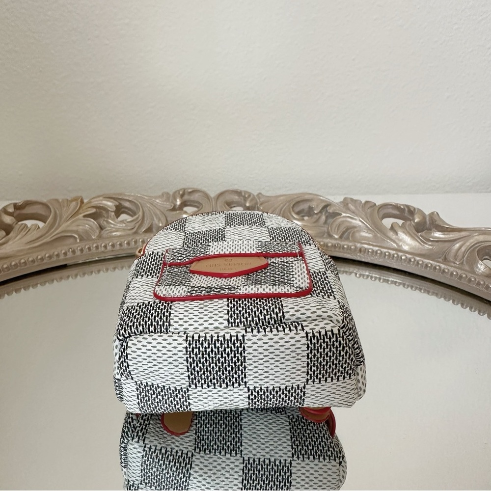 Checkered Backpack Charm Cute Keychain Purse - image 5